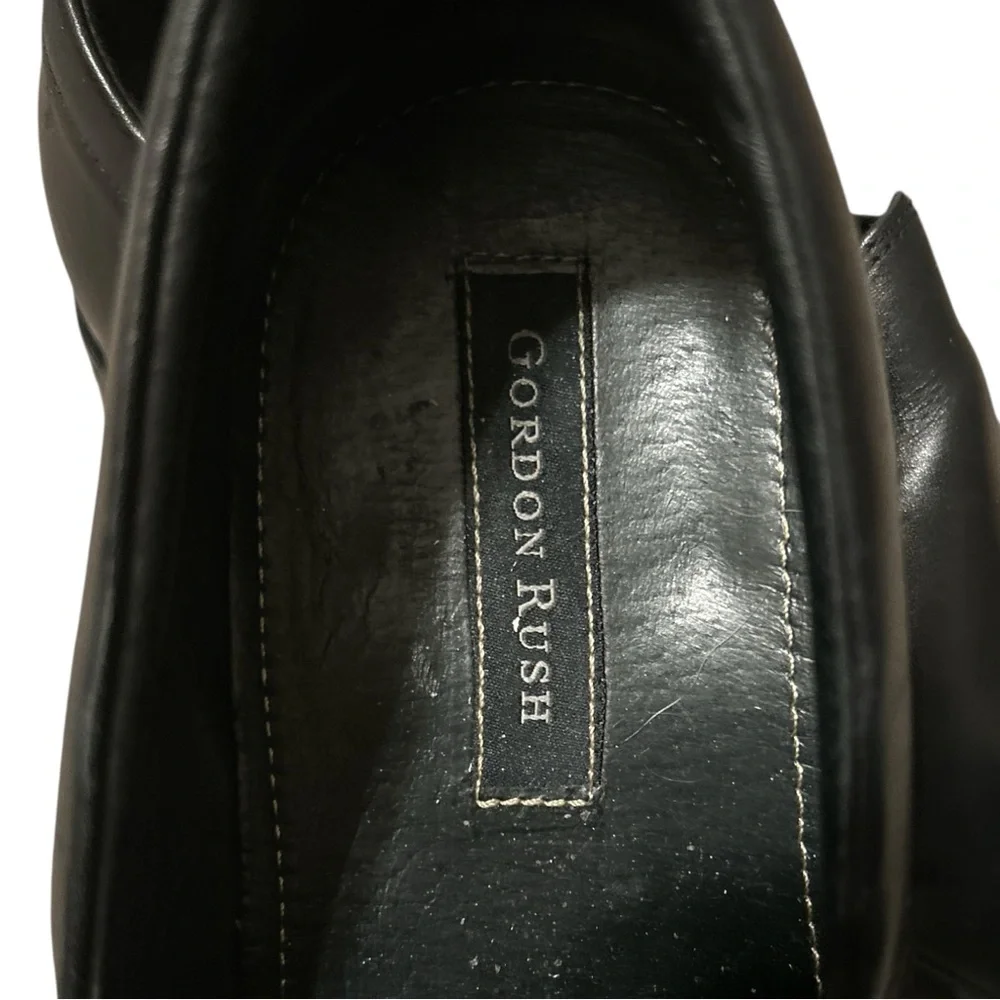 Gordon Rush Cole Black Leather Loafers Sz 13 Made In Italy Driving Shoes Slip On